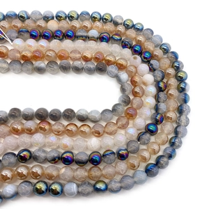Natuurlijke drakenaderagaat kralen en iriserende ronde kralen voor DIY sieraden