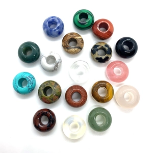 Sortierte 8x14mm Tigerauge und Malachit Großlochperlen für DIY Schmuckherstellung