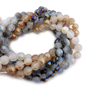Drakenader agaat kralen met metaalcoating voor het maken van DIY-sieraden