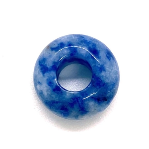 Blue Sodalite natural stone large hole spacer bead for DIY jewelry making