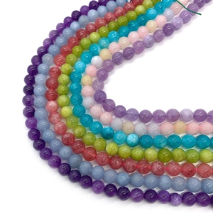 Kleurrijke natuurstenen kralen in ronde vorm voor DIY sieraden, kettingen en armbanden