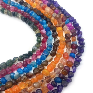 Perles de pierre agate naturelle irrégulières colorées 8-10mm pour bijoux DIY