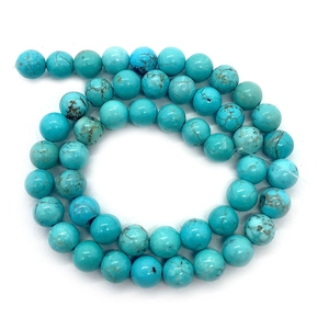Natuurlijke ronde turquoise kralen met bruine spinnenwebmatrix voor DIY sieraden