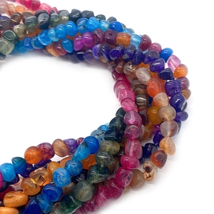 Perles d'agate veines de dragon irrégulières aux couleurs vives pour bijoux DIY