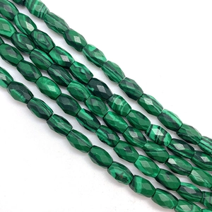 Gefacetteerde malachiet vat kralen voor DIY sieraden met groene strepen van 6x9mm
