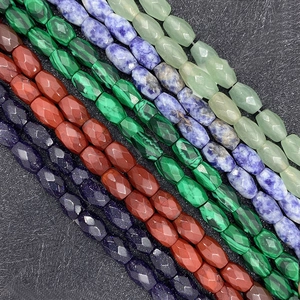 Natuursteen Gefacetteerde Vat Ovaal Losse Kralen Agaat Rozenkwarts Tijgeroog Malachiet Edelsteen Kralen Voor DIY Ketting Armband Sieraden Maken