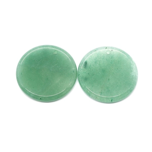 Natural green watermelon stone 30mm round pendant charms with hole for DIY jewelry making