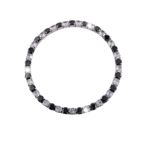 Pulsera de tenis en acero de titanio con piedras de circonita negras y blancas