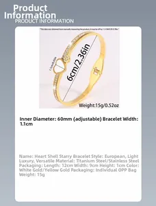 Vue détaillée du bracelet cœur en nacre avec 60mm de diamètre et 1,1cm de large