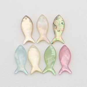 DIY colorful shell fish charms in 7 natural iridescent colors with pre-drilled holes