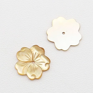 Geschnitzte Perlmutt-Blumenperlen mit natürlichem Glanz für DIY-Schmuckherstellung