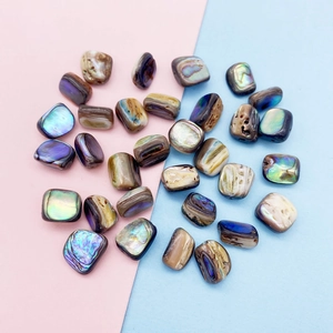 Natural abalone shell tooth-shaped beads with iridescent colors for DIY jewelry making