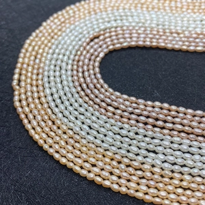 Grade 3A natural freshwater pearls in white pink champagne for DIY jewelry making