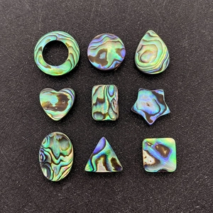 Natural abalone shell beads in assorted geometric shapes for DIY jewelry making