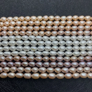 Natural freshwater pearl strands in white pink purple and champagne gold for DIY jewelry