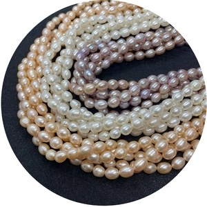 Natural freshwater rice pearls in white, pink, and purple colors for DIY jewelry making