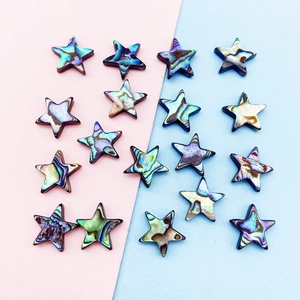 Natural star-shaped abalone shell beads set with iridescent colorful texture for DIY jewelry