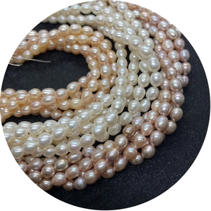 Perles d'eau douce naturelles AAA en blanc, crème et rose pour colliers de bijoux DIY