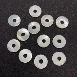 Natürliche weiße Perlmutt Donut-Perlen 12mm 17mm für DIY Schmuckherstellung