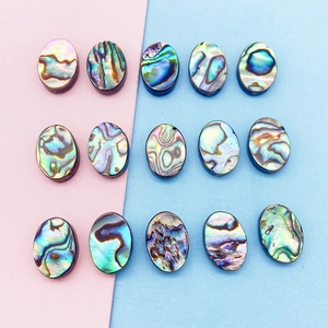 Natural Abalone Shell Oval Beads Iridescent Natural Sea Shell Loose Beads For DIY Jewelry Making Necklace Bracelet Accessories