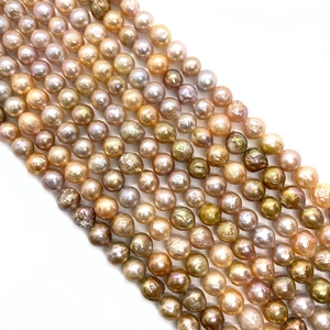 Perlas de agua dulce Edison naturales 9-10 mm en púrpura y champán para joyería DIY