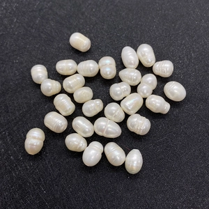 Perline di Perle d'Acqua Dolce Naturali Forma a Riso Foro Grande Perline Sfuse per DIY Collana Braccialetto Creazione Donna Gioielli Accessori Bianco