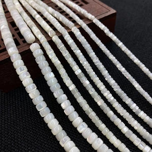 Perle cilindriche in madreperla bianca naturale in varie dimensioni per gioielli DIY