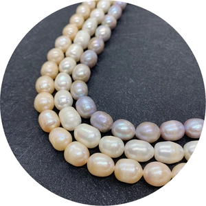 Natural baroque freshwater pearl multi-layer necklace with white, pink and purple tones