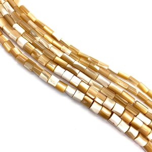 Perles cylindriques en coquillage naturel blanc et ambre pour bijoux DIY
