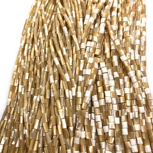 Perles tubulaires en coquillage naturel pour bijoux DIY avec éclat nacré