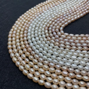 Natural freshwater rice pearls in white pink and champagne for DIY jewelry making