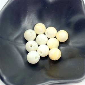 Perles de coquillage naturel 8mm-10mm rondes pour la fabrication de bijoux DIY colliers