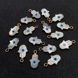 Pendente Conchiglia Naturale Mano Di Fatima Malocchio Solo Pendente Senza Catena Per Gioielli Fai Da Te Lega Oro Charm