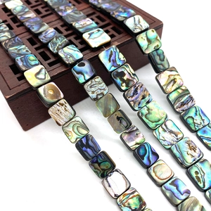 Natürliche Abalone-Muschel Quadratische Lose Künstliche Perlen Irisierende Regenbogen Perlmuttkralen Für DIY Halskette Armband Schmuckherstellung Zubehör