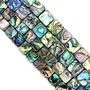 Natürliche quadratische Abalone-Muschelperlen mit schillerndem Glanz für DIY-Schmuck