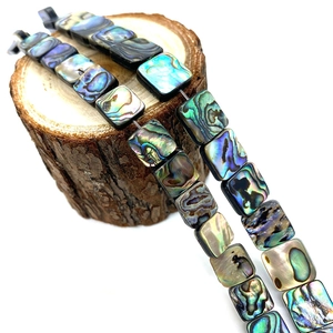 Natural iridescent abalone shell square beads 12mm for DIY jewelry making necklaces