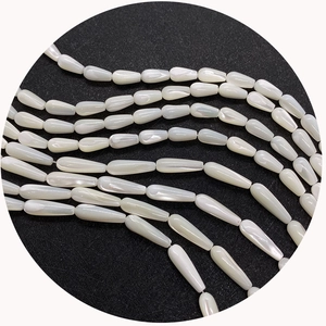 Polished natural mother of pearl shell waterdrop beads for DIY jewelry making