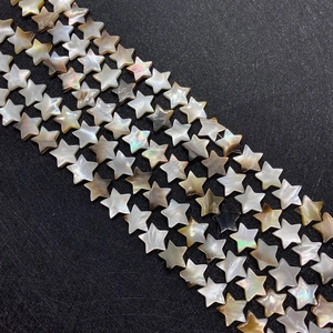 Perles en coquillage naturel en forme d'étoile avec éclat nacré pour bijoux DIY