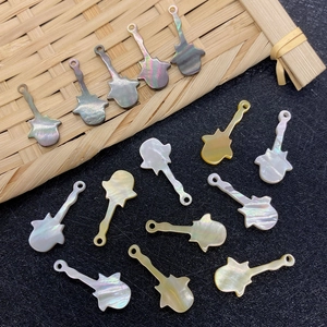 Guitar shaped natural shell pendants in assorted colors for DIY jewelry making