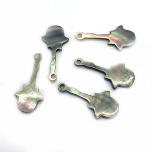 Guitar shaped natural black mother of pearl shell pendants for DIY necklace jewelry making