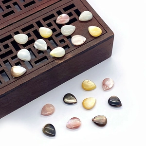 Polished drop-shaped natural shell beads in various colors for DIY jewelry making