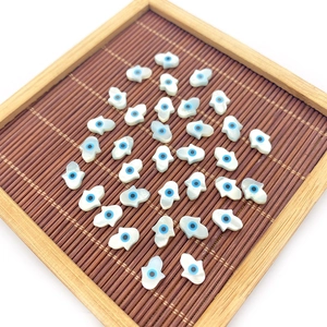 Cuentas de concha natural Mano de Fátima con Ojo Turco para creación de joyería DIY