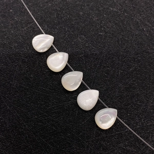 Polished natural teardrop shell beads with iridescent mother of pearl luster for DIY jewelry