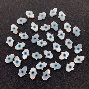 Cuentas de concha natural mano de Fátima con ojo turco para crear joyas de DIY