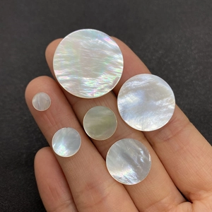 Natural white mother of pearl shell discs in various sizes for DIY jewelry making