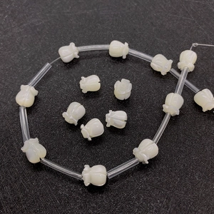 Natural white sea shell tulip flower beads 12mm for DIY jewelry making