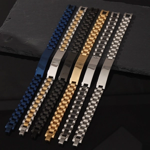 Juego de pulseras de acero inoxidable estilo correa de reloj en seis colores variados