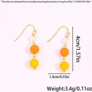 Boucles d'oreilles en acier inoxydable avec perles d'eau douce blanches et jaunes
