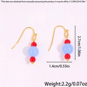 Détails des boucles d'oreilles perles d'eau douce avec dimensions en centimètres