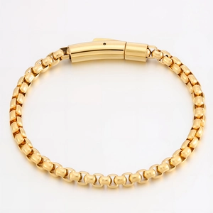 Titanium Steel Bracelet For Men Women Non-fading Vacuum Plated Dragon Bone Box Chain Luxury Unisex Jewelry With Press Clasp